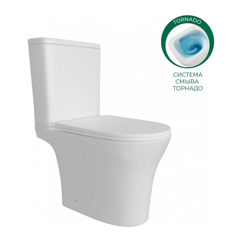 Изображение товара Унитаз-компакт напольный Wesnaart OCEAN TORNADO 112-OCE12 белый стиль классический