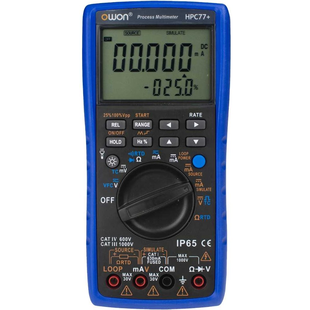Изображение товара Профессиональный мультиметр-калибратор OWON HPCS77+ OW151 цифровой, измерение напряжения сопротивле