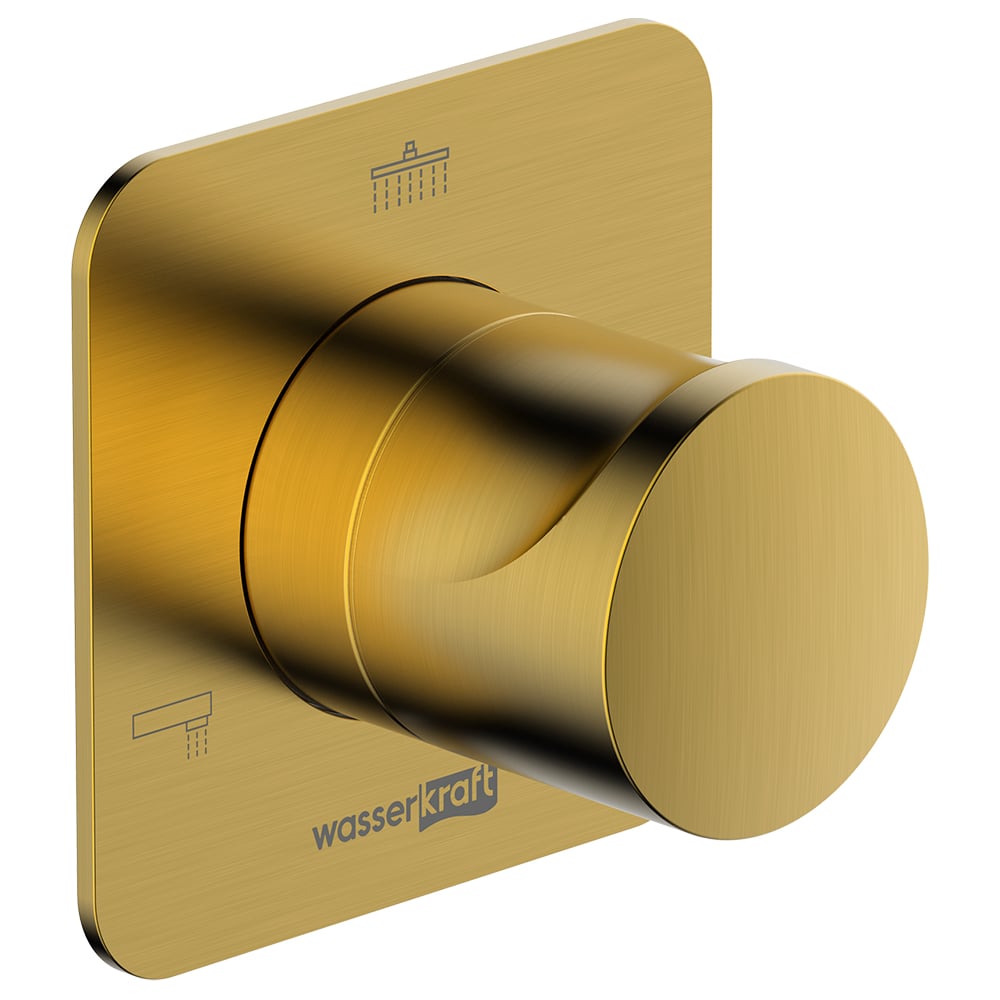 Изображение товара Переключатель WasserKRAFT A283 на 3 выхода латунь матовое золото дивертор