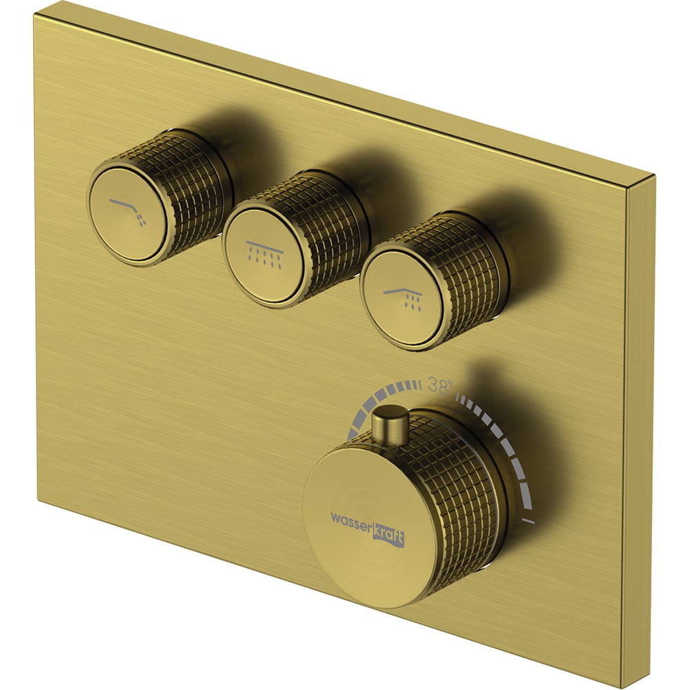 Изображение товара Термостатический смеситель WasserKRAFT Aisch 5558 Thermo для ванны и душа матовое золото