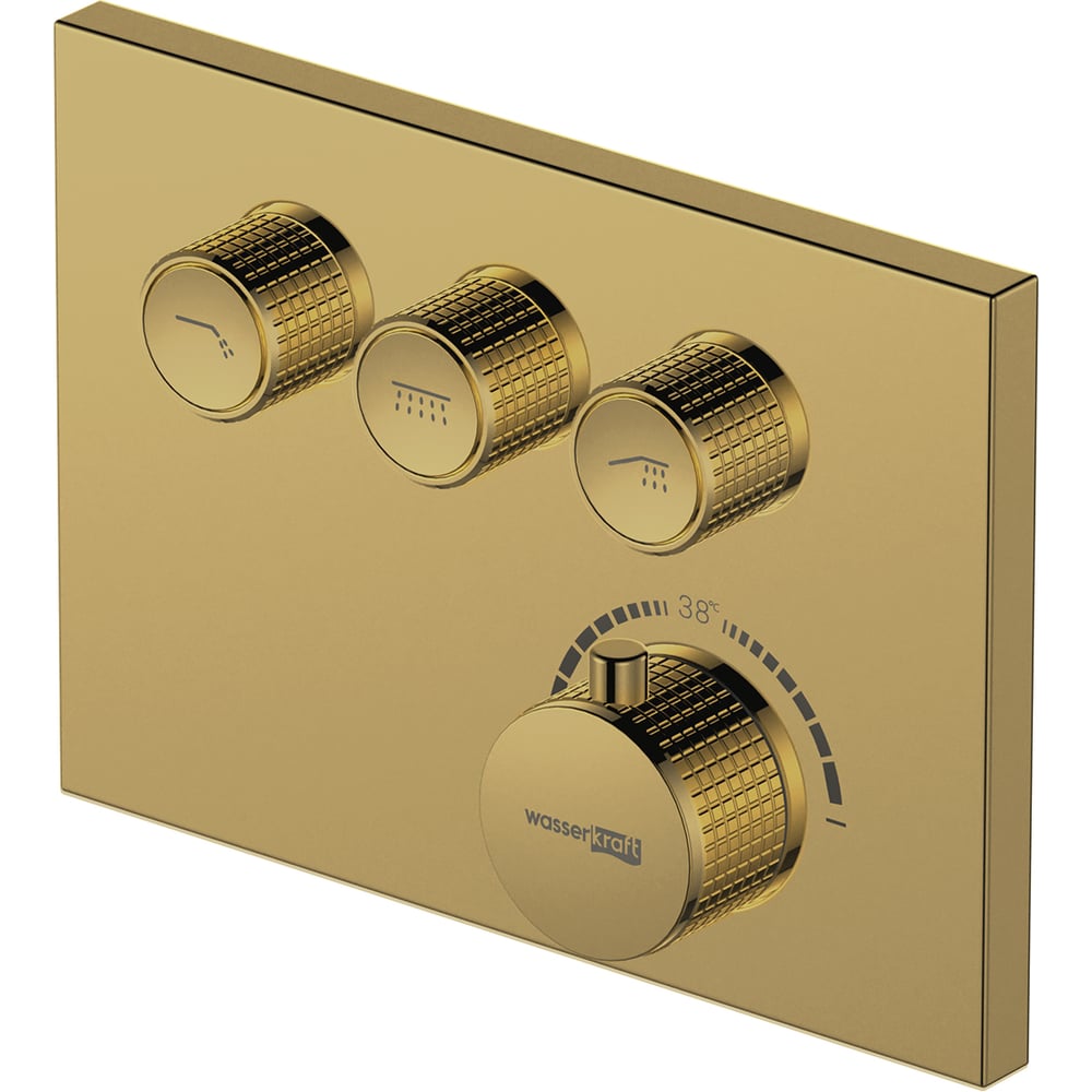 Изображение товара Термостатический смеситель WasserKRAFT Sauer 7158 Thermo для ванны и душа с покрытием PVD