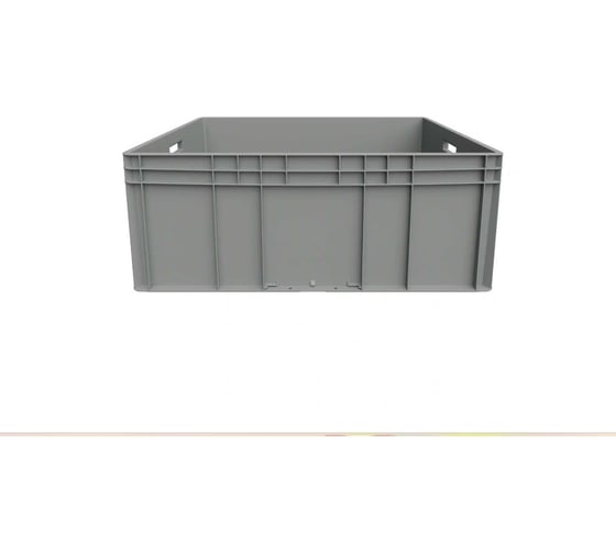 Изображение товара Пластиковый ящик (евроконтейнер) Дигрус 800х600х320 серый с усиленным дном открытые ручки ЯС-ЕС8632.3-С/Д