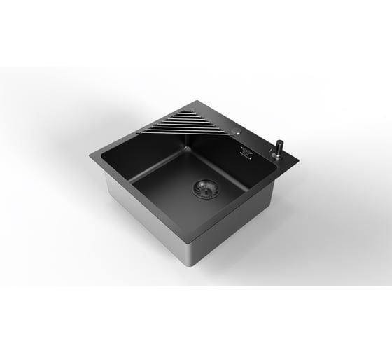 Изображение товара Комплект мойки угловой с ролл-матом, дозатором и выпуском UKINOX Лофт LOV500.500 -GT10P 0CW 01, чёрный LOV500.500 -GT10P 0CW 01 BL & RDS
