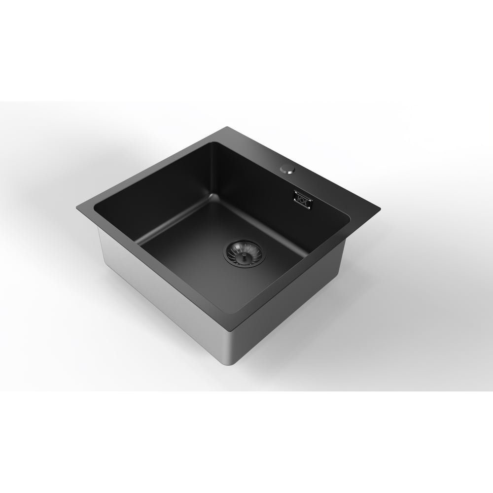 Изображение товара Мойка угловая подстольного монтажа UKINOX Лофт LOV500.500 -GT10P 0CW, чёрная LOV500.500 -GT10P 0CW BL