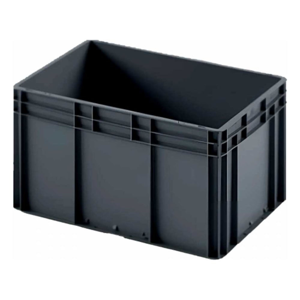 Изображение товара Пластиковый евроконтейнер Дигрус 600х400х320 черный для хранения и транспортировки