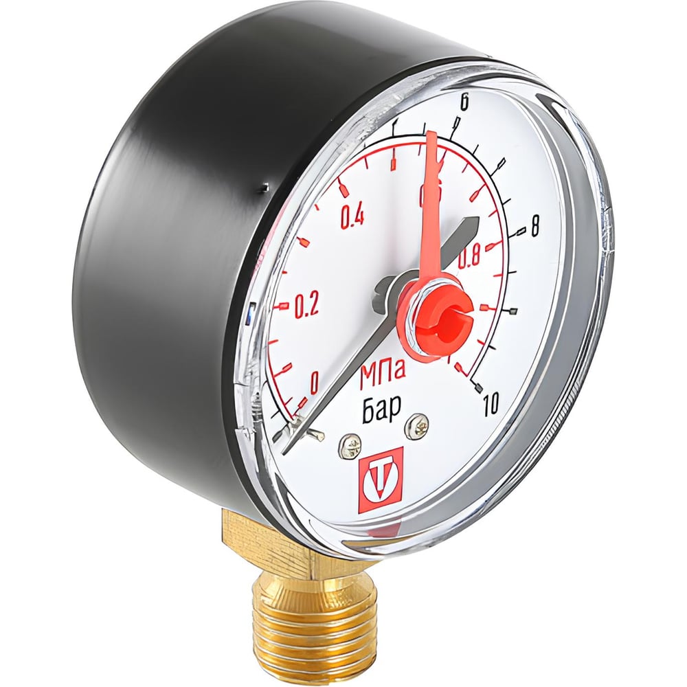 Изображение товара Манометр-индикатор с нижним радиальным подключением Valtec, 50 мм, 0-6 бар, 1/4 VT.TM50.DC.02