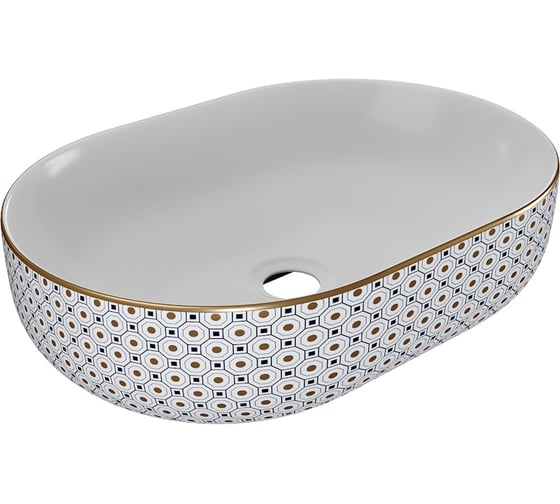 Изображение товара Раковина для ванной накладная Solli 48 орнамент Teymi T50389 ЦБ-00285903