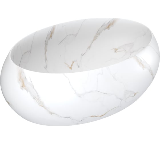 Изображение товара Раковина для ванной накладная Laina 48 белый мрамор Teymi T51307 ЦБ-00285904
