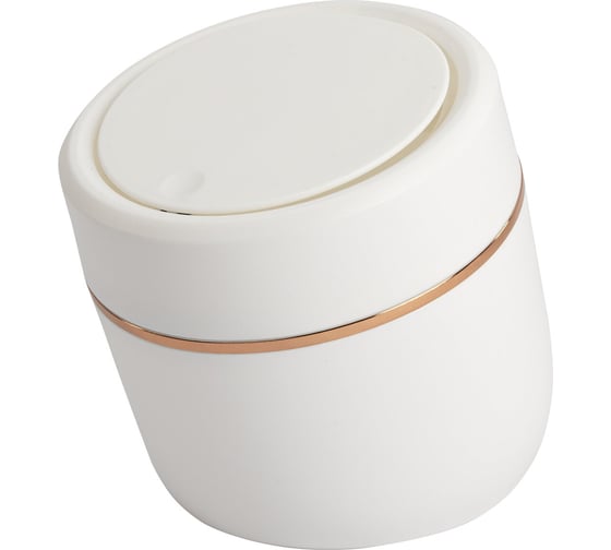 Изображение товара Ведерко для мусора BoomHouse с микролифтом, настольное, 2л, 150х160мм, белое 238900