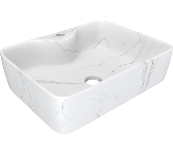 Изображение товара Раковина накладная для ванной Teymi Helmi S 48, белый мрамор T50284 ЦБ-00285899