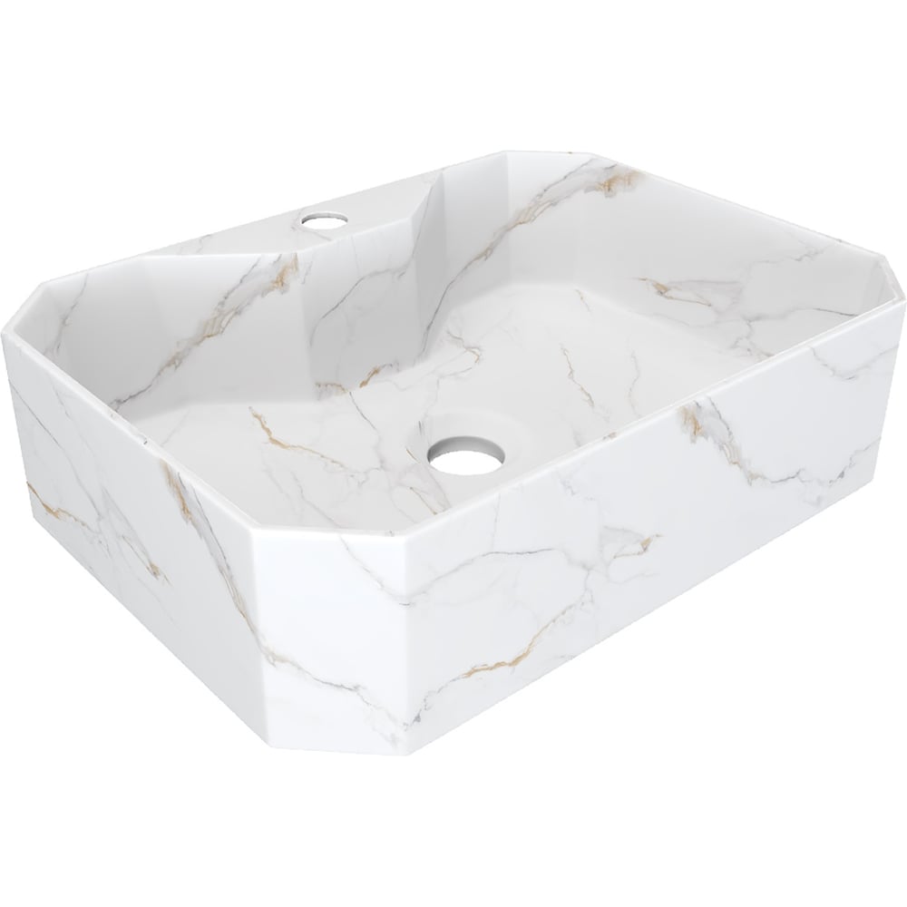 Изображение товара Раковина накладная для ванной Teymi Netta 50 белый мрамор современная