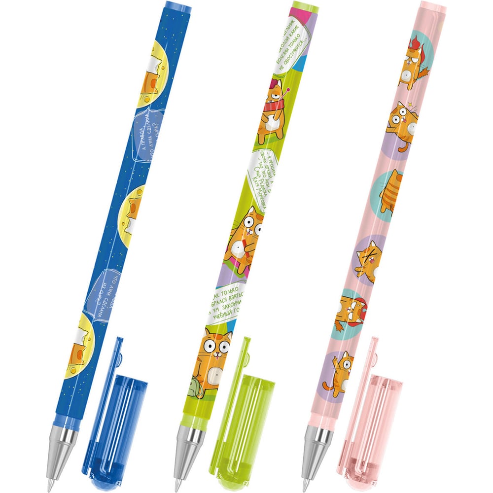 Изображение товара Набор шариковых ручек FUNSTER STICK КОТ-ЭНТУЗИАСТ синий 36 шт