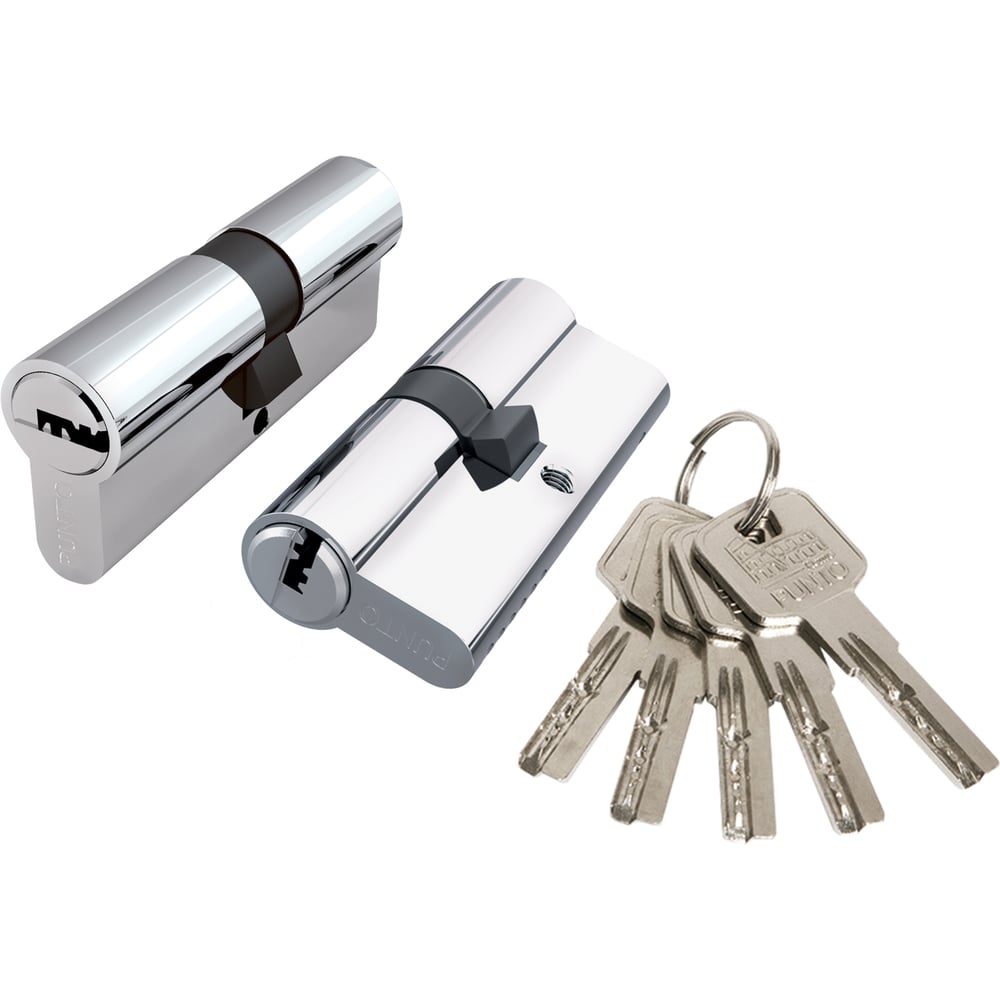 Изображение товара Цилиндровый механизм PUNTO Z3000Key60 хром 6 пинов 5 ключей надежная защита