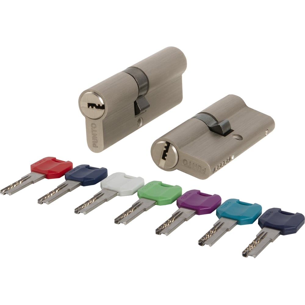 Изображение товара Цилиндровый механизм PUNTO MaxPro7000Key65mm никель надежный замок для входных дверей