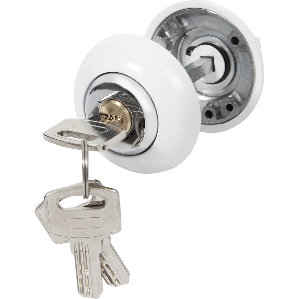 Изображение товара Ручка поворотная AJAX с фиксацией ключом BK6.FIX.JR WH-19 белая