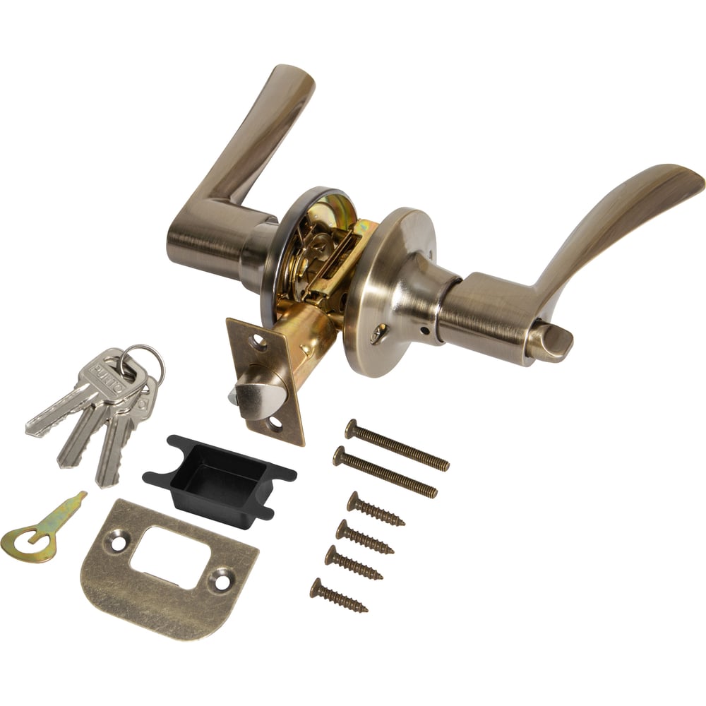 Изображение товара Ручка защелка PUNTO DK610/BL AB-ET бронза межкомнатная дверь с ключом