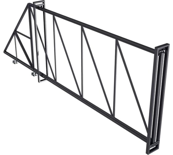 Изображение товара Ворота откатные для проема Русская Свая 3500х2000 мм, RAL 6005, открывание вправо VO-3500-pr-6005