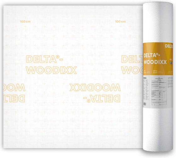 Изображение товара Паропроницаемая самоклеящаяся плёнка для защиты деревянных оснований / CLT конструкций и панелей в межэтажных перекрытиях, стенах Delta-WOODIXX Sd=0,18м, 210 г/м2, 1,5 х 30м 2209779