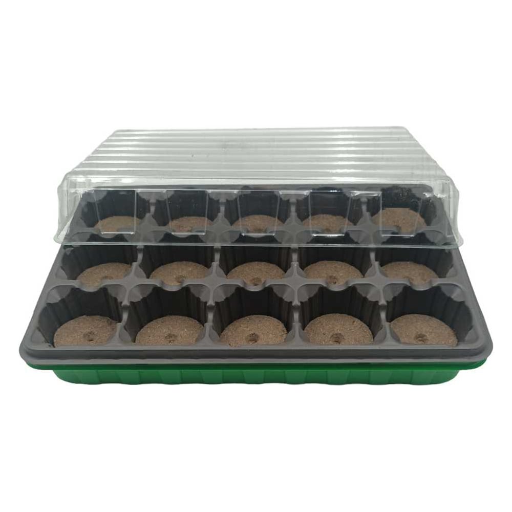 Изображение товара Мини-парник ЛЕТО для рассады 15 торфяных таблеток из полистирола и крышкой