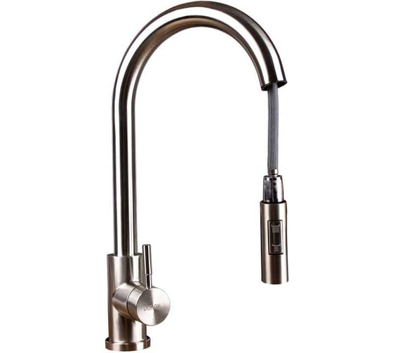 Изображение товара Смеситель для кухни Doron DC 21157-N, шаровый, хром, высокий выдвижной гибкий излив, под гайку 025138