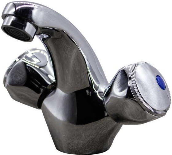 Изображение товара Смеситель для умывальника Doron DL 1518-N, 1/2", керамика, хром, излив литой нос, под гайку 025133