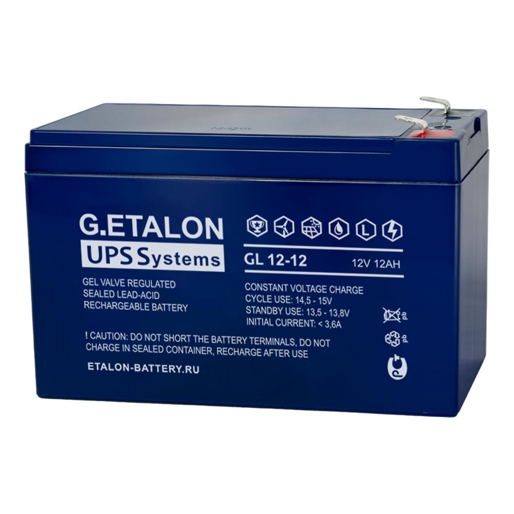 Изображение товара Аккумуляторная батарея Etalon Battery G.ETALON 12В 12 Ач GEL износостойкий аккумулятор для авто и с