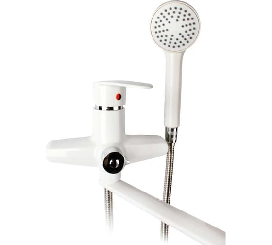 Изображение товара Смеситель для ванны Kranar KB 2127WP-35L, ABS пластик, белый, излив 350 мм, лейка 1 режим 027516