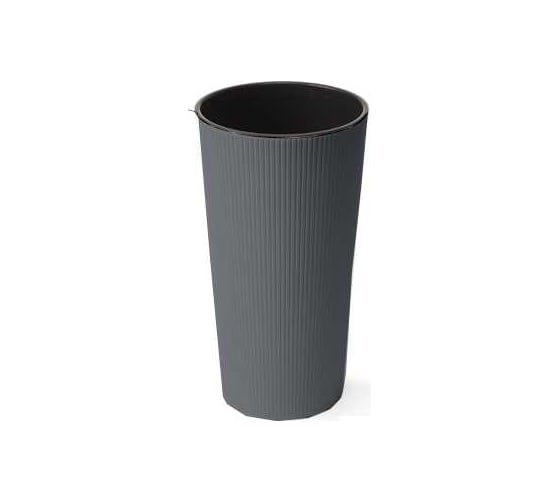 Изображение товара Кашпо пластиковое Scheurich LILIA jumper, Ø40 см, высота 75 см, графит, с вкладышем 073478