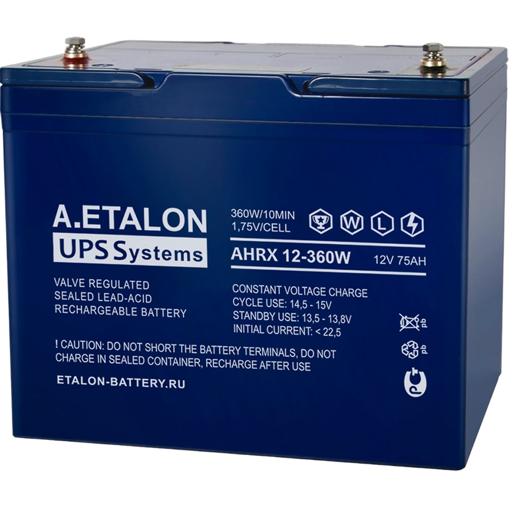 Изображение товара Аккумуляторная батарея Etalon A.ETALON 12-360W 75 Ач AGM