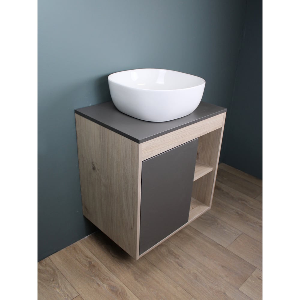 Изображение товара Тумба подвесная с раковиной Teymi Nura 60 см светлое дерево