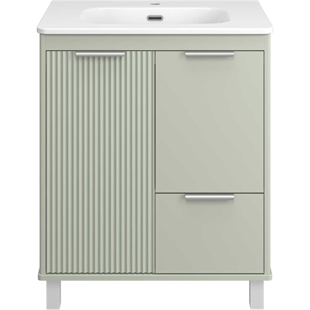 Изображение товара Тумба напольная Brevita RISACCA pistachio - 70, 2 двери, 1 ящик, матовая эмаль + раковина УТ000026419 Изображение товара Тумба напольная Brevita RISACCA pistachio - 70, 2 двери, 1 ящик, матовая эмаль + раковина УТ000026419