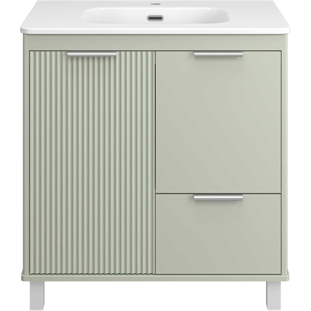 Изображение товара Тумба с раковиной Brevita RISACCA 80 см pistachio, матовая эмаль, 2 двери