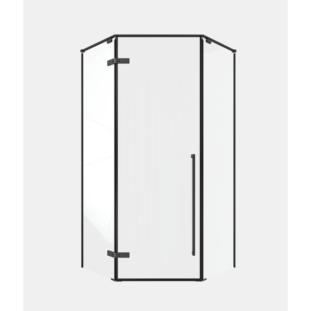 Изображение товара Душевой уголок Timo TTSSP-90/03C-8 распашной 900х900 мм черный профиль стекло 8 мм