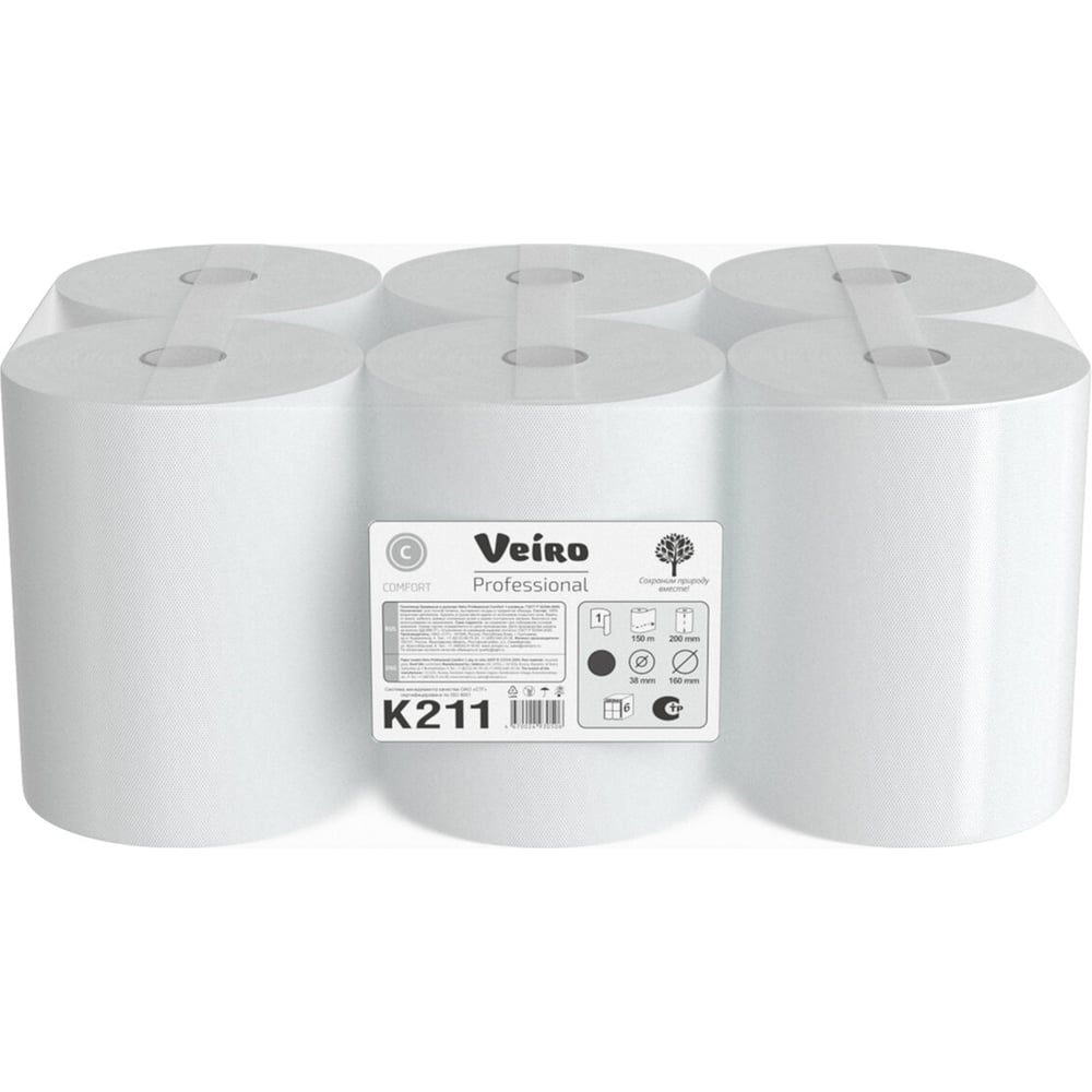 Изображение товара Бумажные полотенца рулонные VEIRO PROFESSIONAL COMFORT 150 м 6 шт