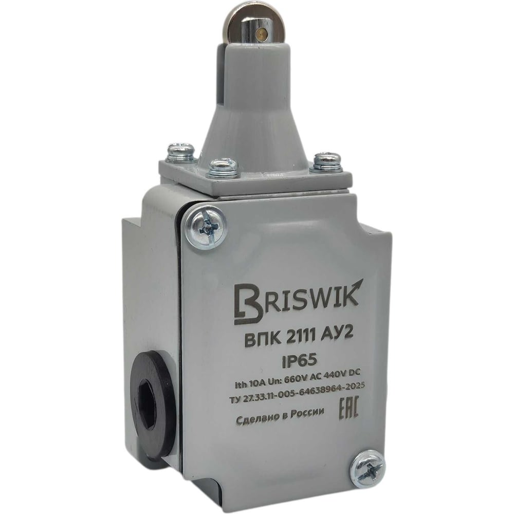 Изображение товара Выключатель концевой Briswik ВПК-2111Б-У2-IP67 толкатель с роликом