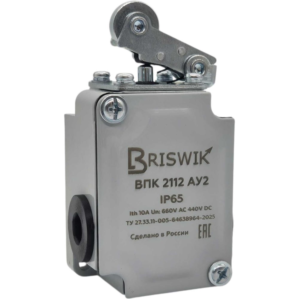 Изображение товара Выключатель концевой Briswik ВПК-2112Б-У2-IP67 с роликом и металлическим корпусом