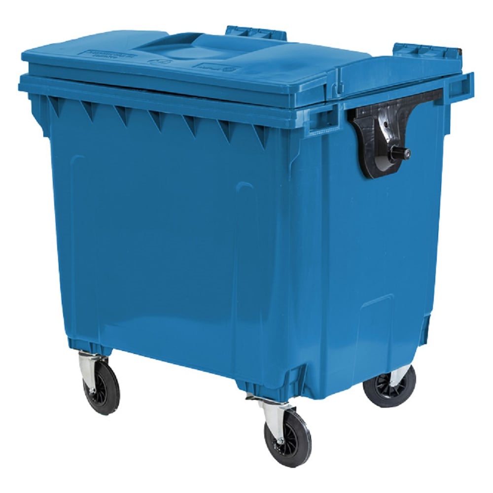 Изображение товара Мусорный контейнер Тара.ру 1100л полимерный на колесах с крышкой синий