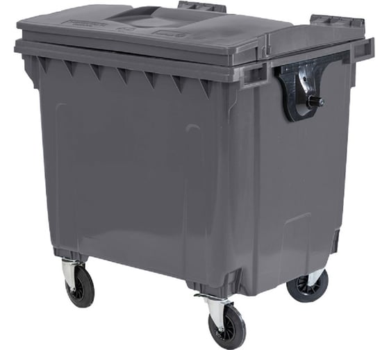 Изображение товара Мусорный контейнер Тара.ру полимерный, 1100л. (R), на колёсах, в сборе, серый 40851