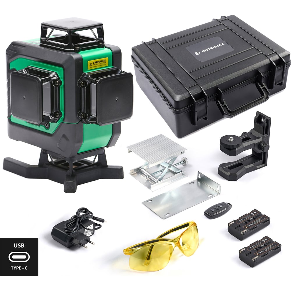Изображение товара Лазерный уровень INSTRUMAX GL 4-360 Master SET с двумя аккумуляторами и пультом
