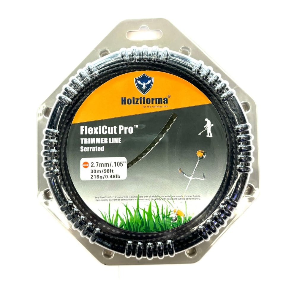 Леска Holzfforma для триммера зазубрины FlexiCut Pro 2.7мм/30м SR002730PRO