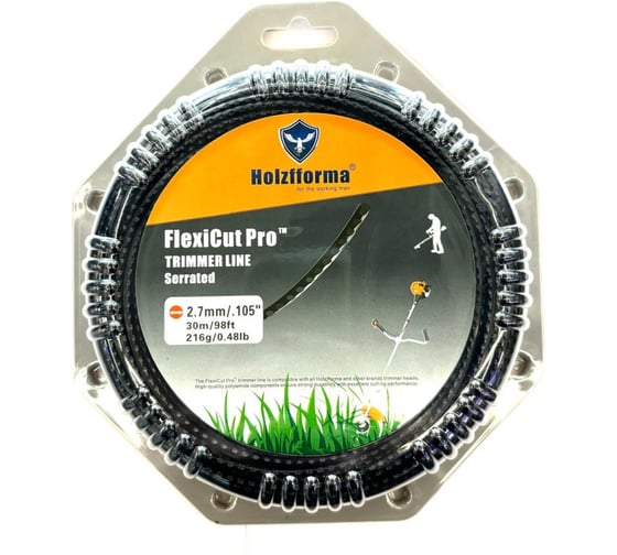 Изображение товара Леска Holzfforma для триммера зазубрины FlexiCut Pro 2.7мм/30м SR002730PRO
