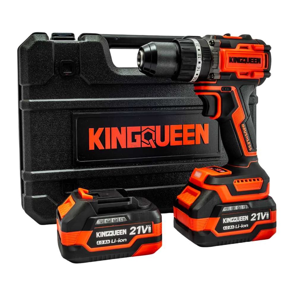 Изображение товара Аккумуляторный шуруповерт KINGQUEEN KQ-G21-110D бесщеточный с ударом 21В