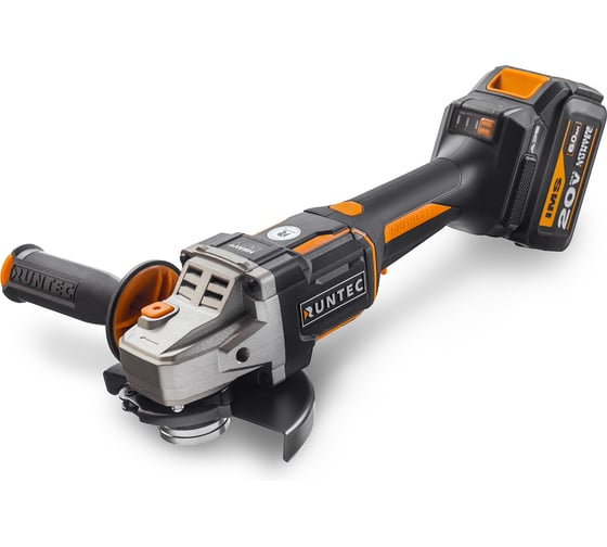 Изображение товара Шлифмашина угловая Runtec аккумуляторная PRO 125 мм, 20В, 2х6Ач, 1600Вт RT-AG1600