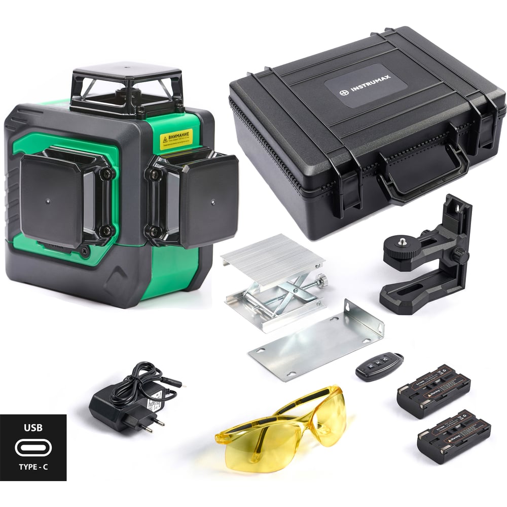 Изображение товара Лазерный уровень INSTRUMAX GL 3-360 Master SET с двумя аккумуляторами IP54