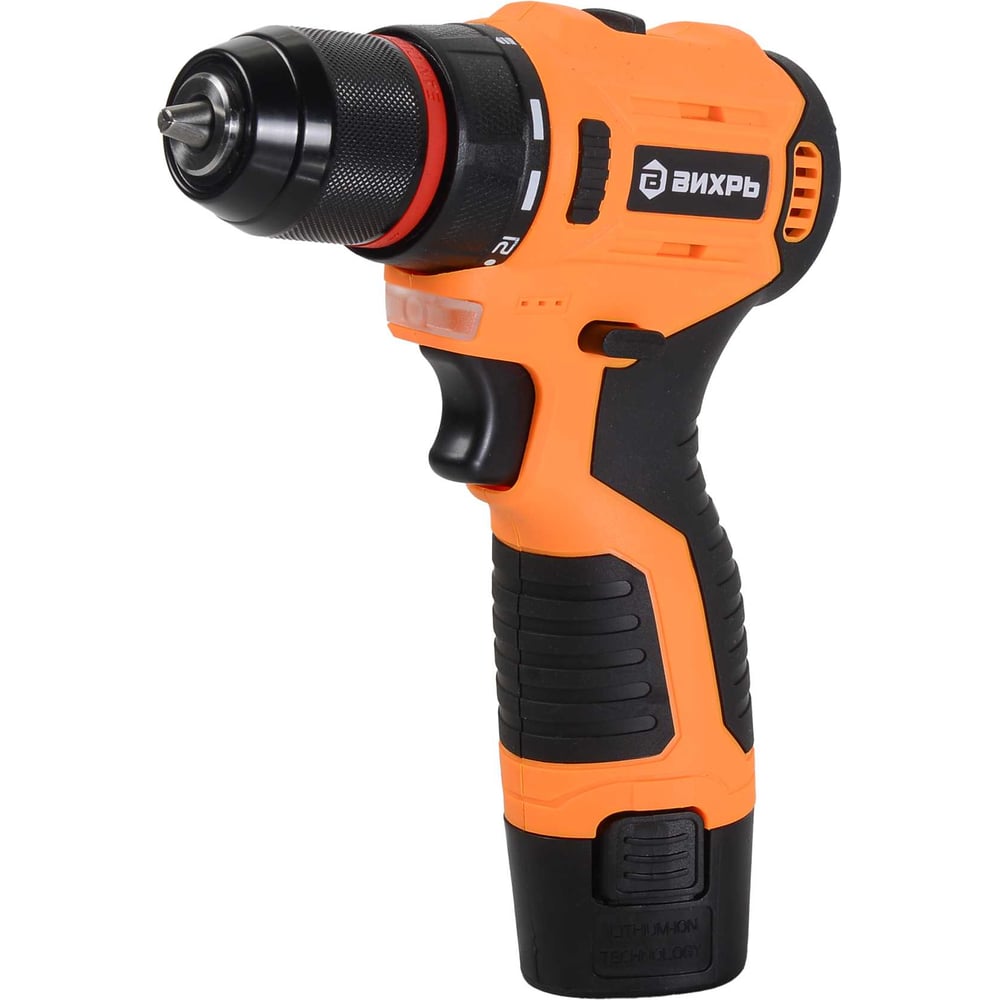 Изображение товара Аккумуляторная дрель-шуруповерт Вихрь ДА-12Л-2К/Б бесщеточный 12В 2А*ч