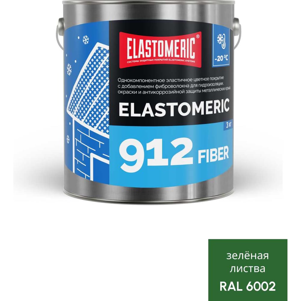 Изображение товара Зимняя гидроизоляционная мастика с фиброволокном Elastomeric Systems ELASTOMERIC-912 Fiber 3 кг