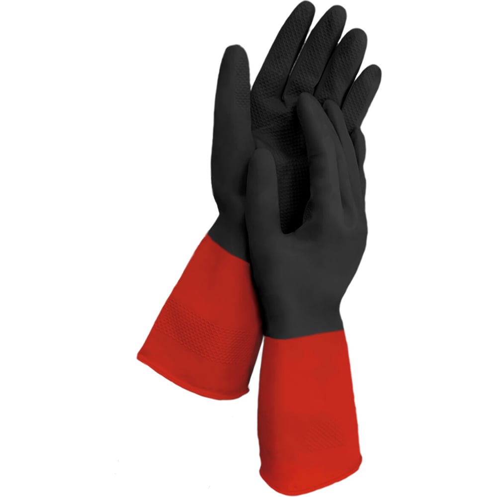 Изображение товара Многоразовые латексные перчатки LAIMA БИКОЛОР черно-красные XL