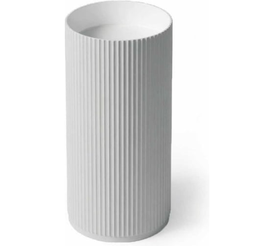 Изображение товара Умывальник (раковина) Galagutti 450*450*900 из искусственного камня (solid surface), матовый, с переливом, с сифоном в комплекте, без отверстия под смеситель GT2803-Light-Gray