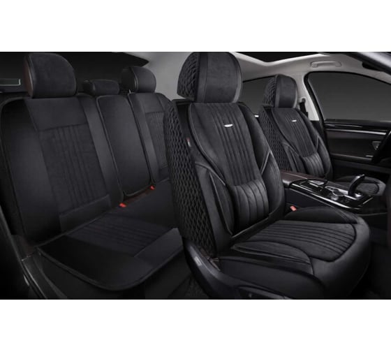 Изображение товара Накидки 5D PSV Integra Alcantara (Черный/Отстрочка Черная), комплект на весь салон, алькантара 138692