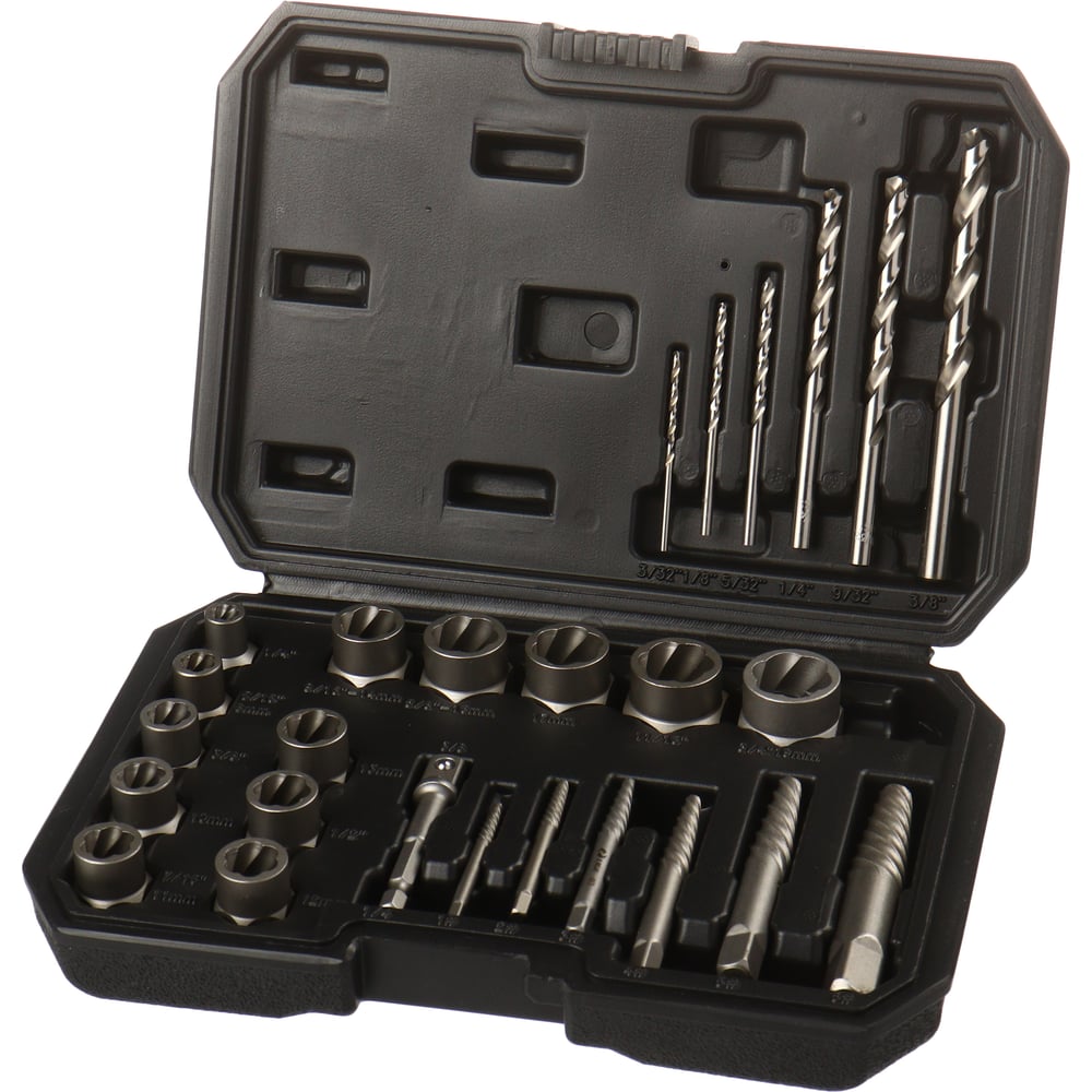 Изображение товара Набор экстракторов в для резьбы болтов и гаек LIGE 26 предметов кейс LG-13908